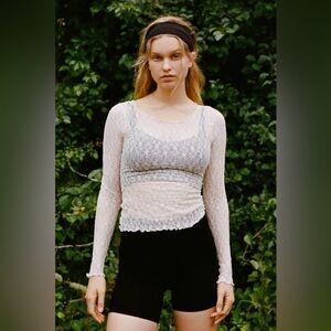 Urban outfitters Out From Under Libby Sheer Long Sleeve Top